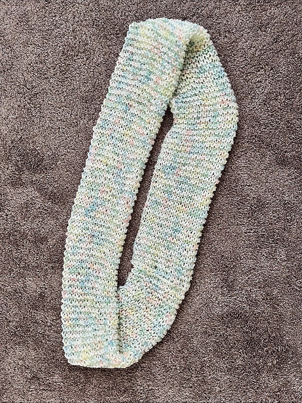 Multicolor Knit Infinity Scarf Extra Large Handmade